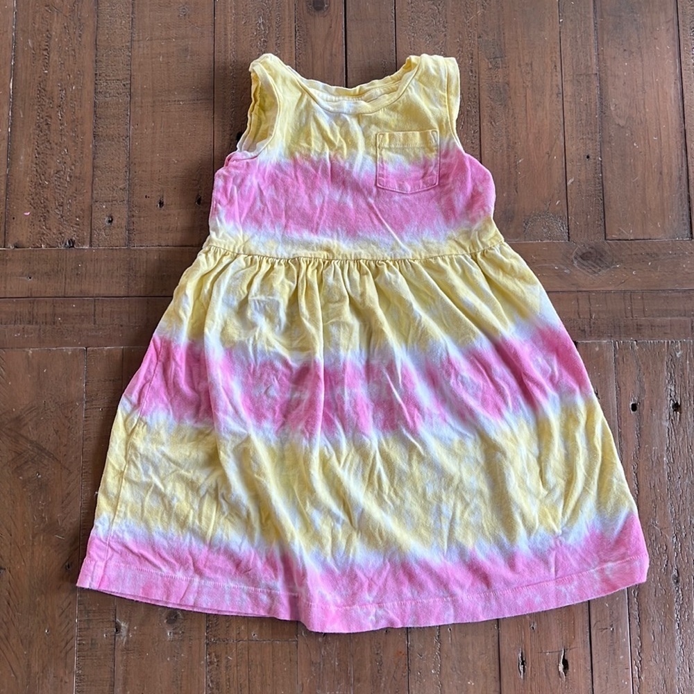 4/$20 gap yellow pink tie dye dress